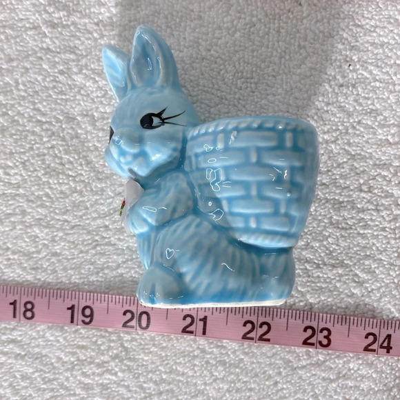 Vintage Blue Bunny Rabbit Egg Cup Holder 1950’s Anthropomorphic - Picture 10 of 11